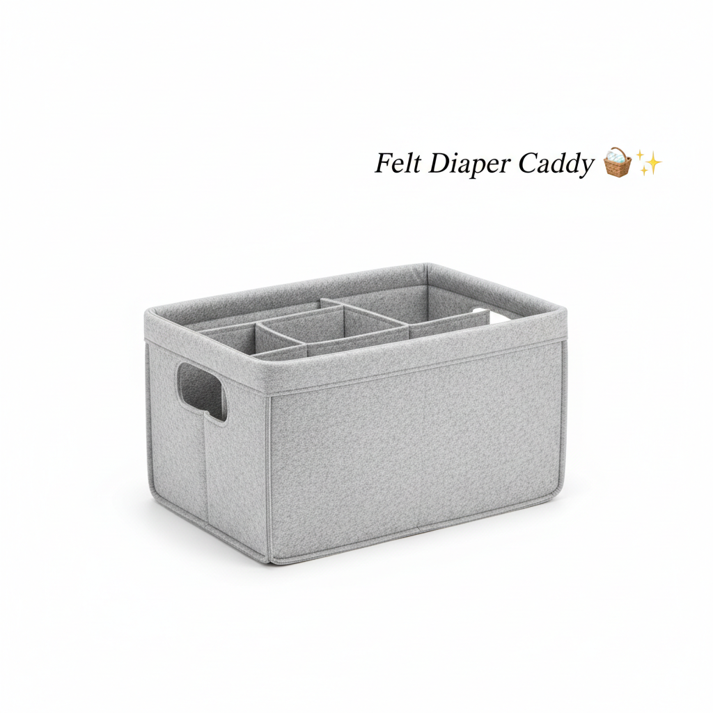 Felt Diaper Caddy Organizer in gray
