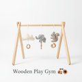 Wooden Baby Play Gym with hanging toys